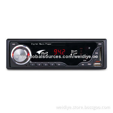 In-dash Car FM Player with Built-in Digital FM Radio/LED Display, Supports USB, SD and MMC Host